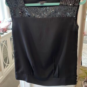 Sequin and satin Banana Republic top